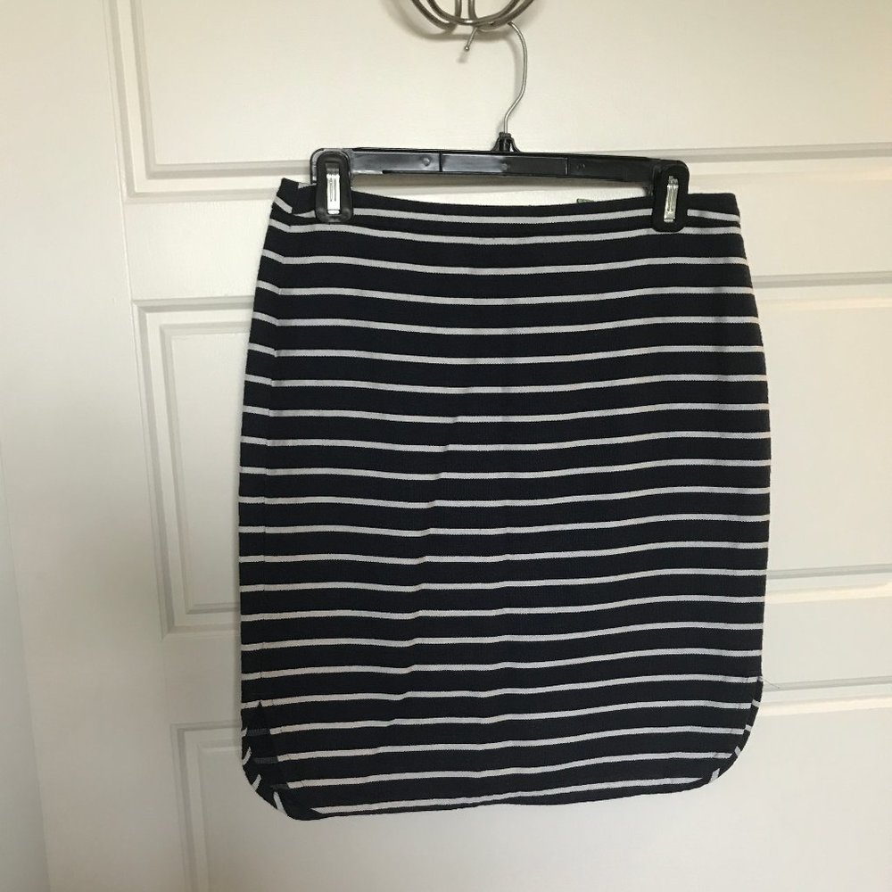 Navy/White striped LOFT Skirt